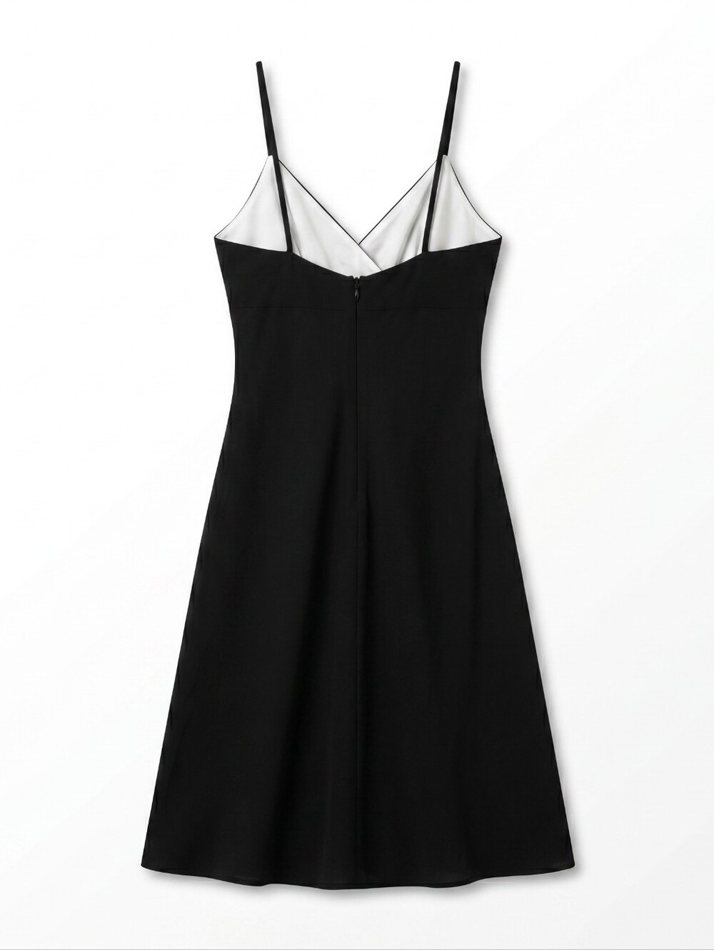 Helen Wang New York Black Contrast Trim V-Neck Slip Dress Size 4 - Picture 2 of 6